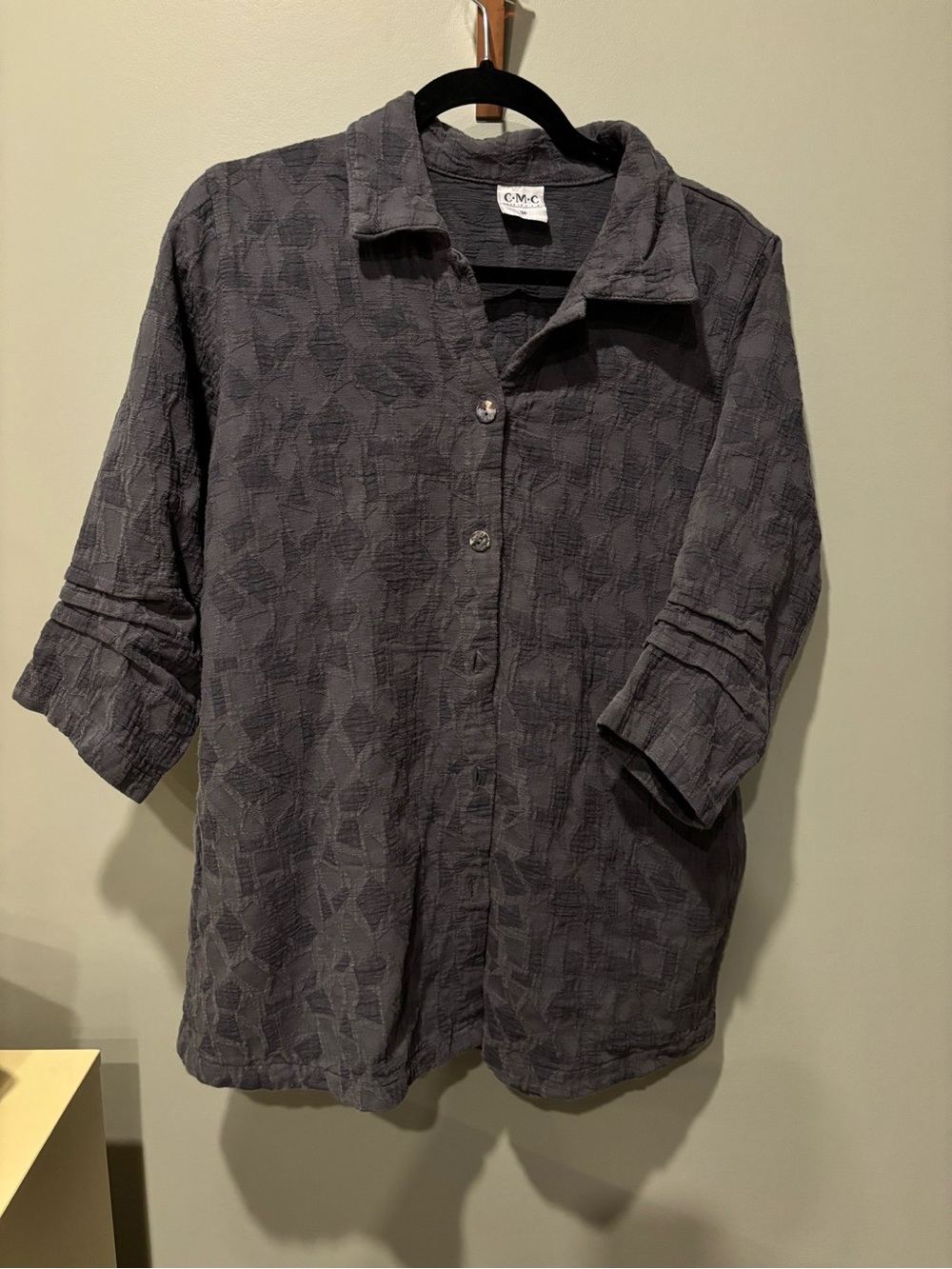C·M·C Textured Charcoal Button-Down Shirt